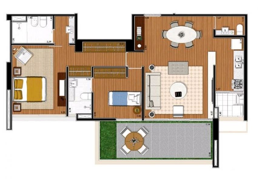 ARTE ARQUITETURA ITAIM - Locação de apto. com 110 m²