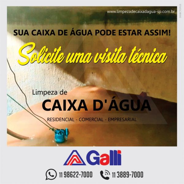Limpeza de caixa de água Galli em São Paulo