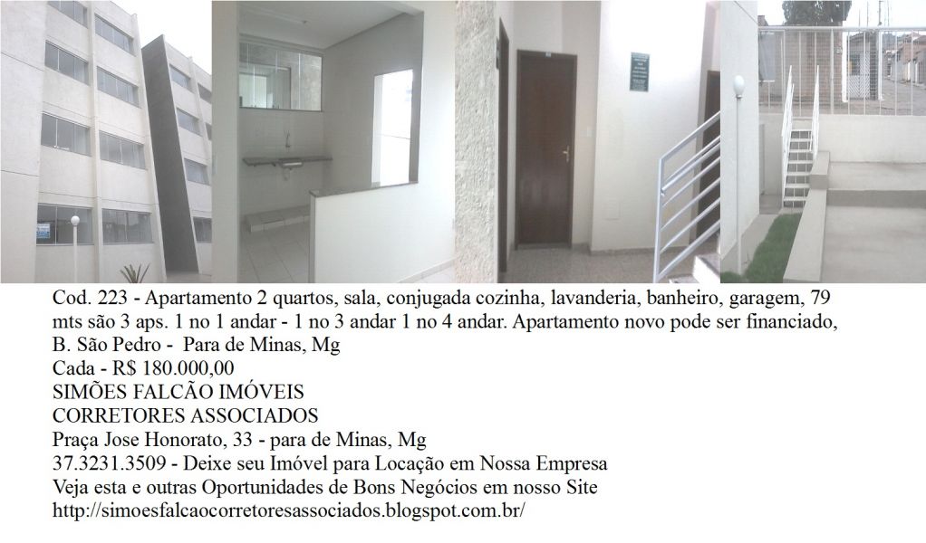 Apartamento 2 quartos bairro sao pedro para de minas, mg