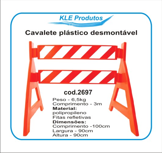 Cavalete Plástico desmontável na cor laranja 