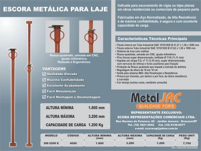 ESCORAS METÁLICAS PARA LAJE E ANDAIMES