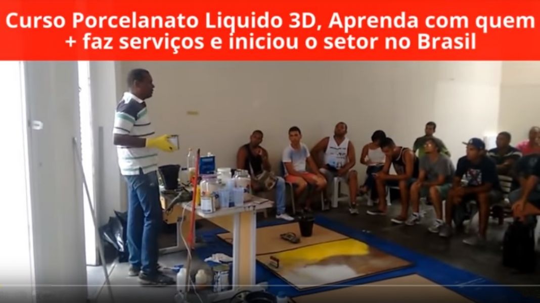 Curso porcelanato líquido 3d com estágio em obra Rio de Janeiro   