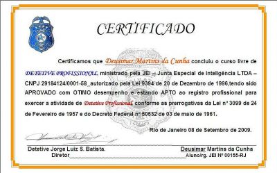 Curso livre de DETETIVE  PROFISSIONAL