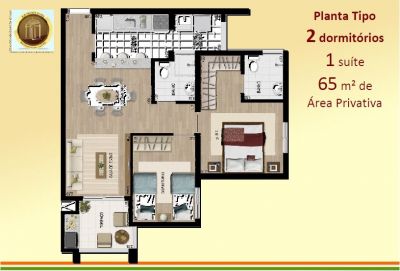 Apartamento de 2 e 3 Dormitorio