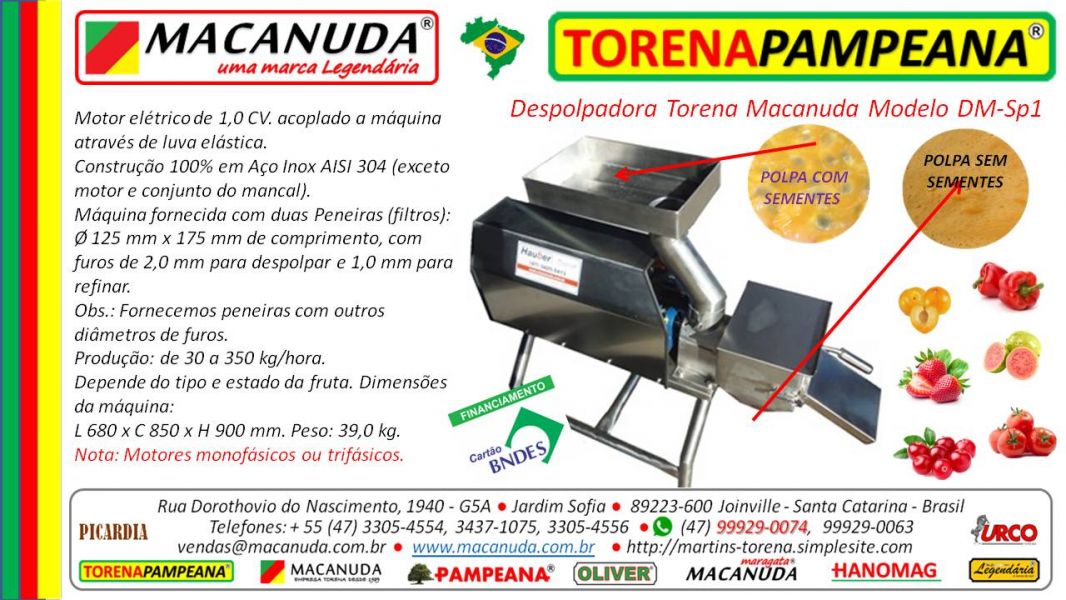Máquina de Fazer Polpa de Frutas em até 48 meses pelo BNDES