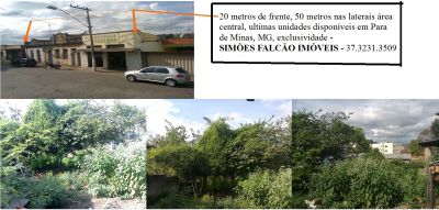 Area 1000 mts pronta para construir - area central de Para de Minas, MG