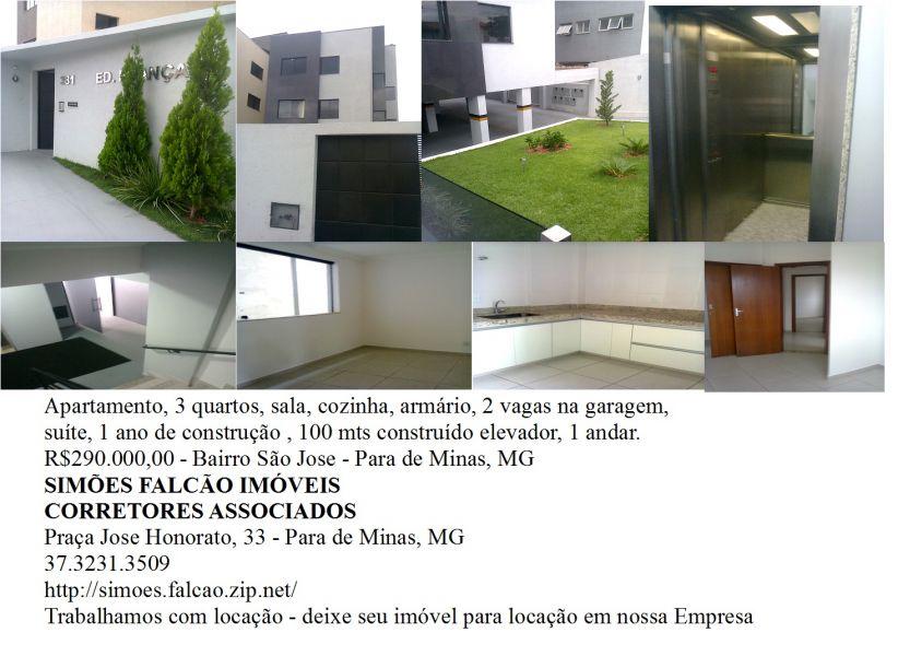 Apartamento 3 quartos bairro São Jose Para de Minas, MG 