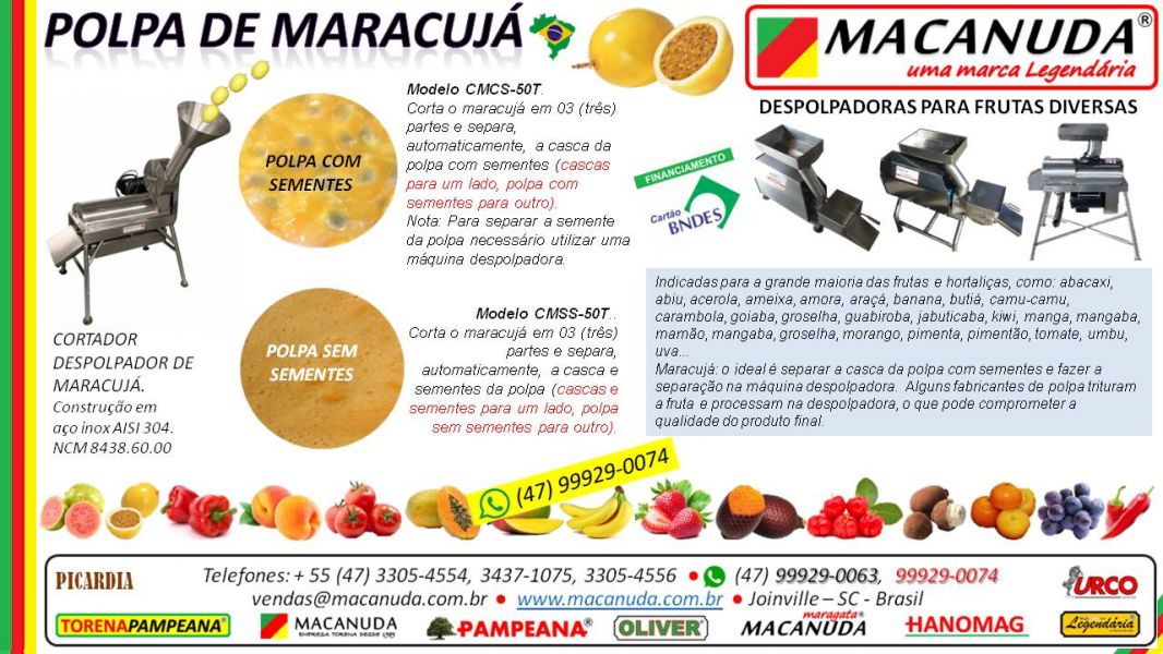 Máquina Profissional Macanuda Pra Separar Casca da Polpa do Maracujá