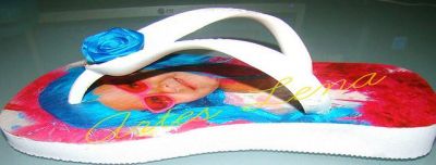 artesanato e customização das sandálias havaianas com fotografia - imagens