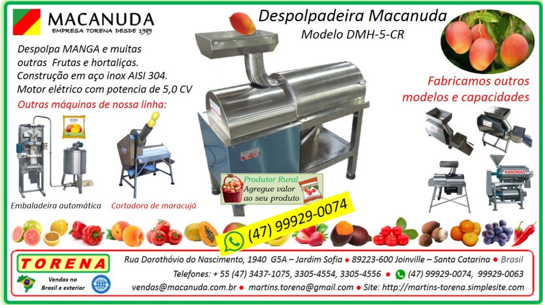 Polpa de Manga, Despolpadoras Industriais Macanuda