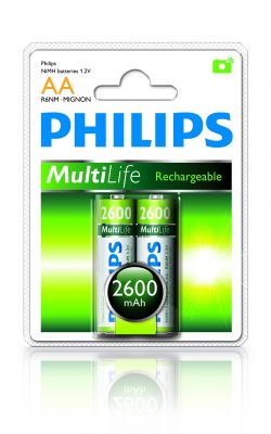 Pilha Recarregável AA 2600 mAh Philips 