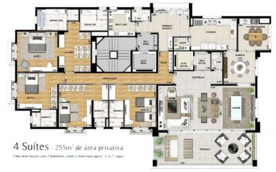 Vendo Apto  no Sabel Pacaembu / 255m² / 4 s / 4 vagas