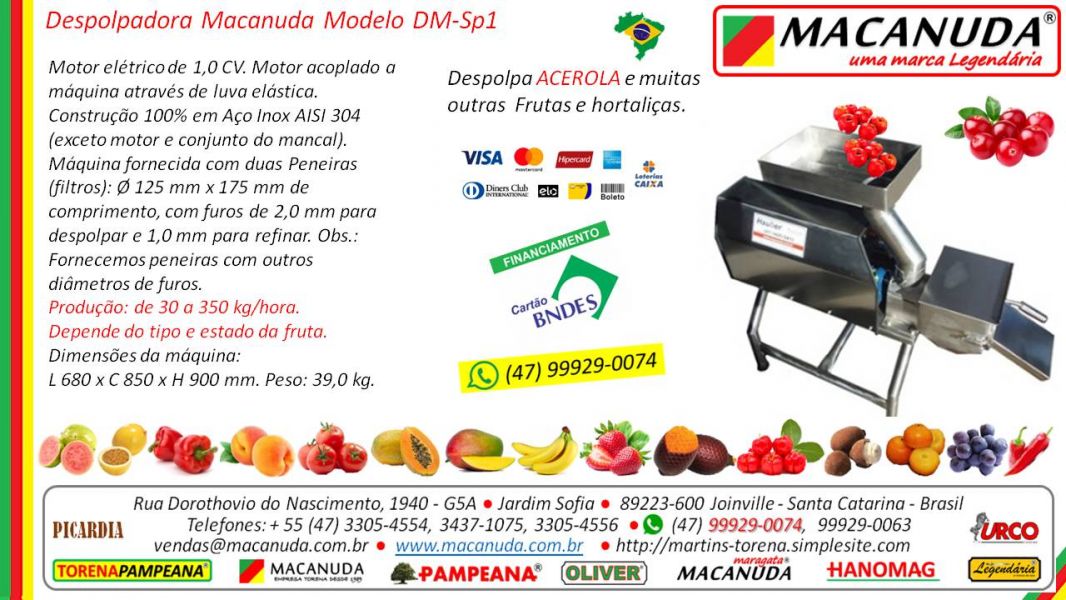 Polpa de Maracujá com sementes Máquina Macanuda