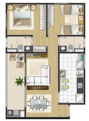 Apto. 2 ou 3 dorm. no Pq. Industrial. Mensais à partir de R$400