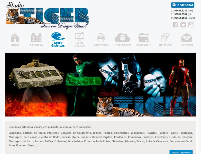 Artes Gráficas - Web Design - Impressos - Hospedagem de Web Sites