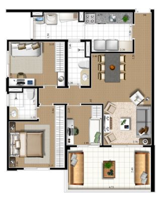 Vendo Apto no VARANDA EXPRESSIONS / 81m²